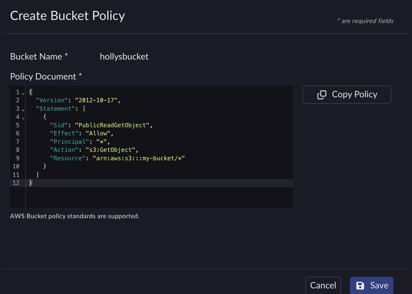 Configure Bucket Policy — ARTESCA 4.3.0 documentation