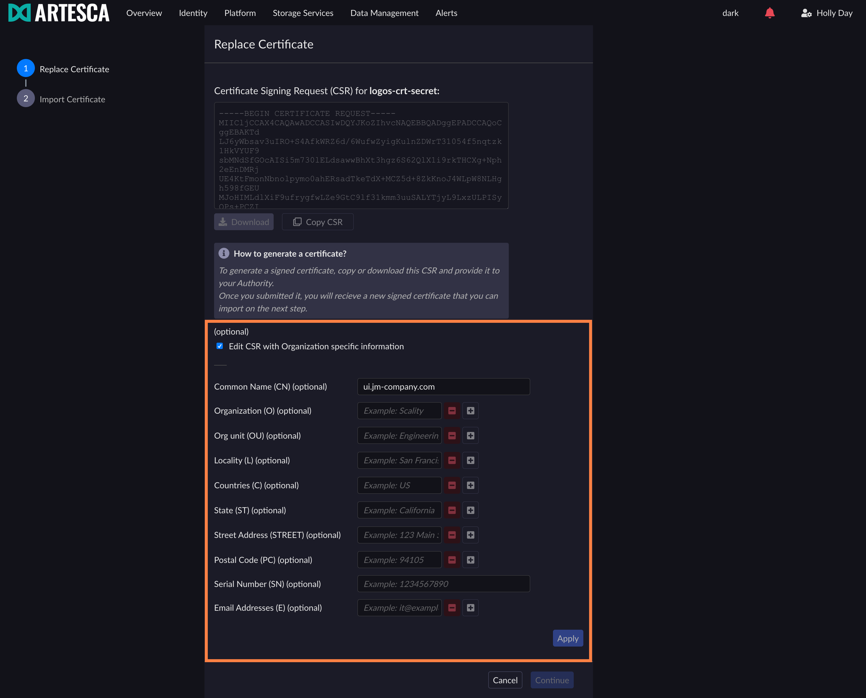 Import Externally Signed Certificates — ARTESCA 4.3.0 documentation