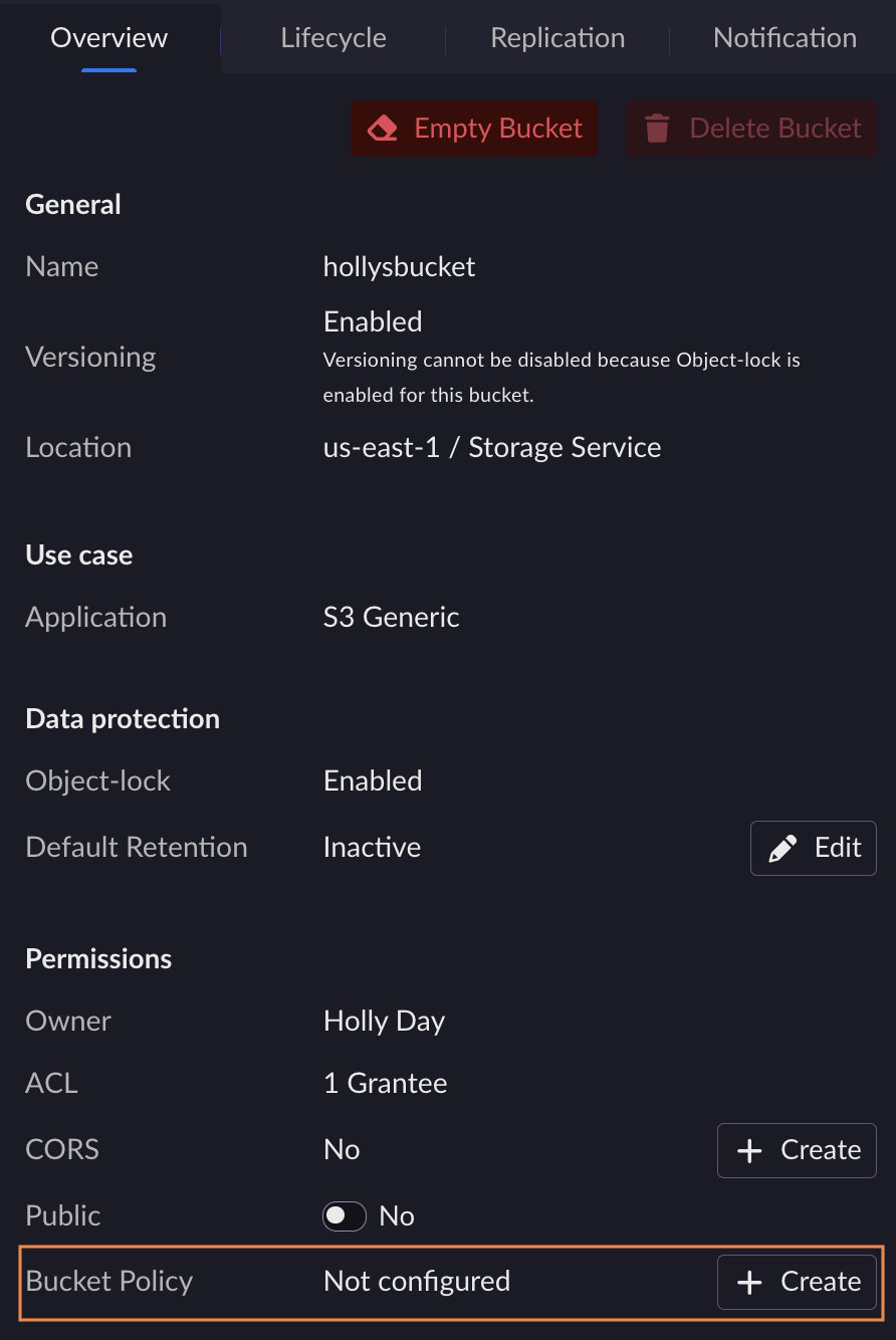 Configure Bucket Policy — ARTESCA 4.3.0 documentation