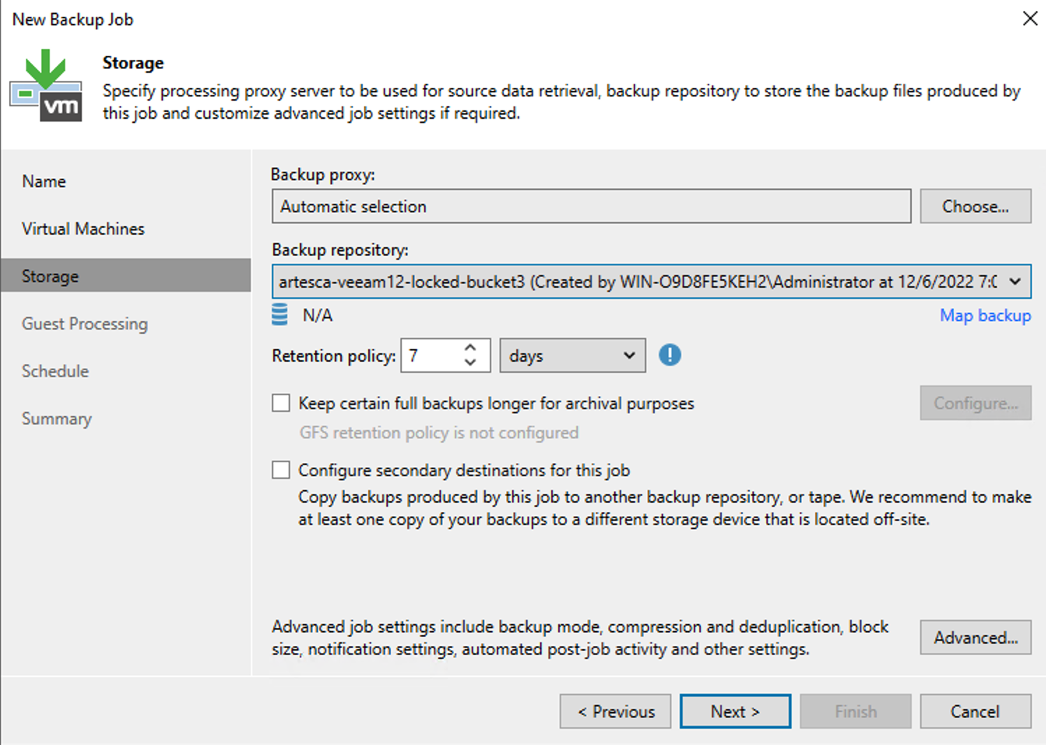 ARTESCA Integration with VBR — ARTESCA 4.1.3 documentation