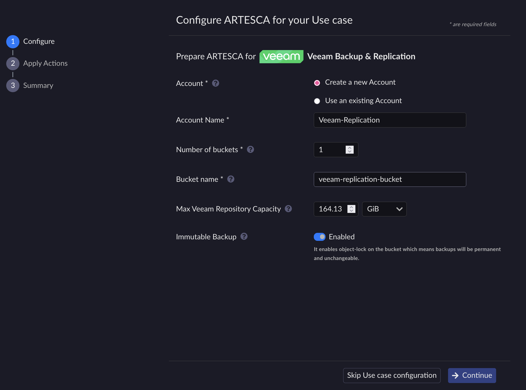 ARTESCA Integration with VBR — ARTESCA 4.2.0 documentation